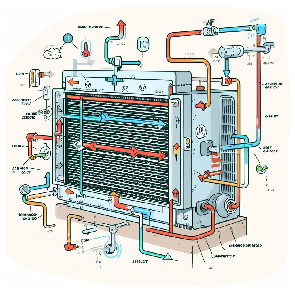  A heat exchanger is a device that transfers heat between two fluids. In HVAC systems, heat exchangers are used to transfer heat between air and refrigerant, or between two different air streams.